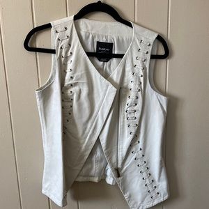 White leather vest